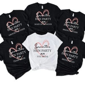 Personalised Hen Party T Shirts, Team Bride T Shirt, Hen Party Shirt, Bachelorette Party Shirt, Bachelorette Shirt, Single Heart Hen Party
