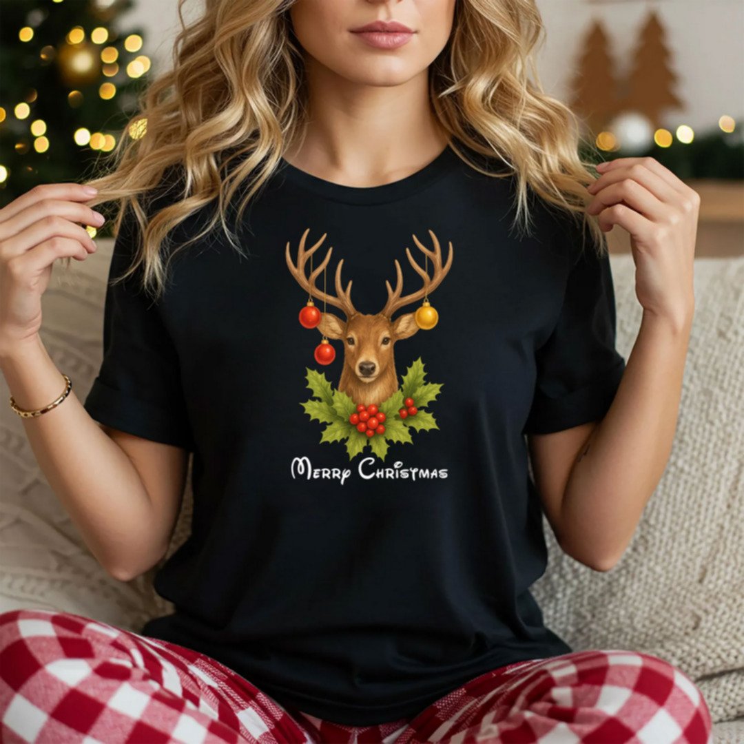 Cherry deer , Christmas 2025 T-shirt - Image 3