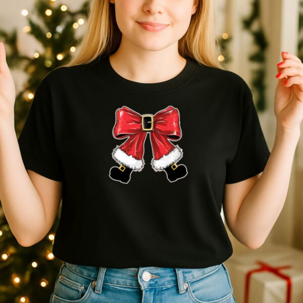 Santa Bow , Christmas 2025 T-shirt - Image 2