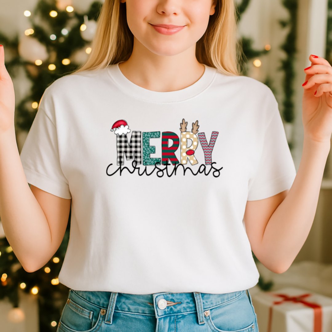 Letter Merry , Christmas 2025 T-shirt - Image 2