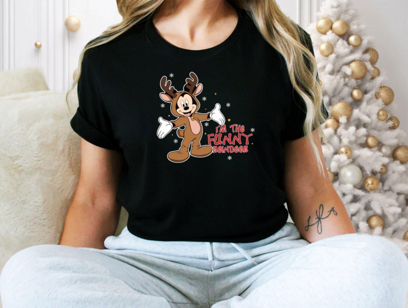 Funny Reindeer , Christmas 2025 T-shirt - Image 3